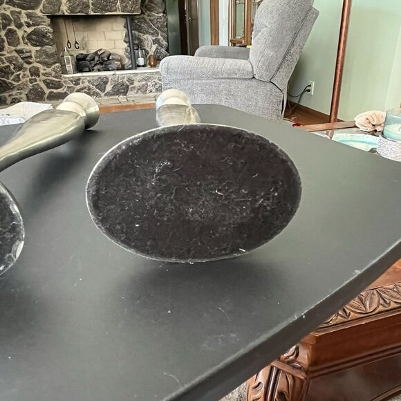 Vintage Brushed Silver Tone Pair of Taper Candlesticks Measures 11 3/4" Tall - Picture 6 of 7